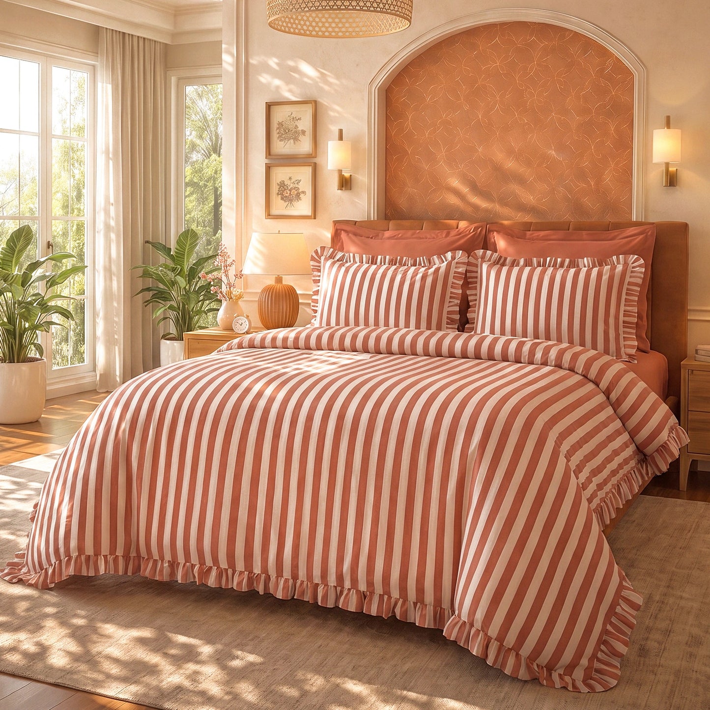 Ripple Duvet Cover Set - Orange