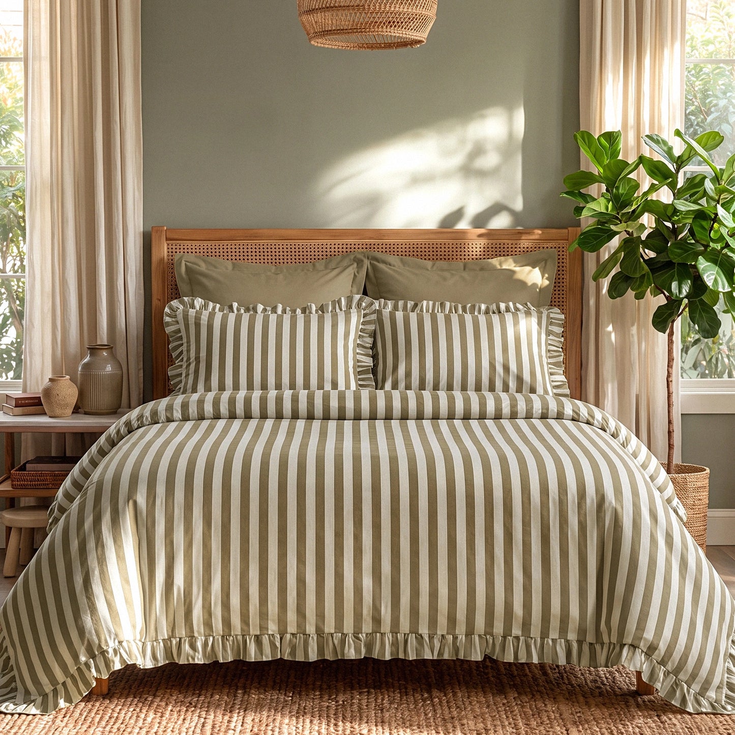 Ripple Duvet Cover Set - Green