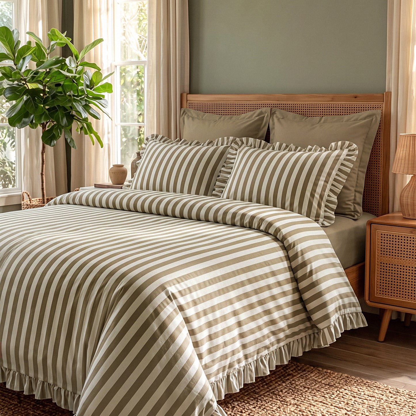 Ripple Duvet Cover Set - Green