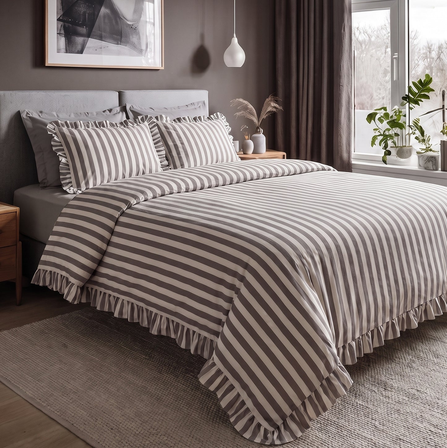 Ripple Duvet Cover Set - Gray
