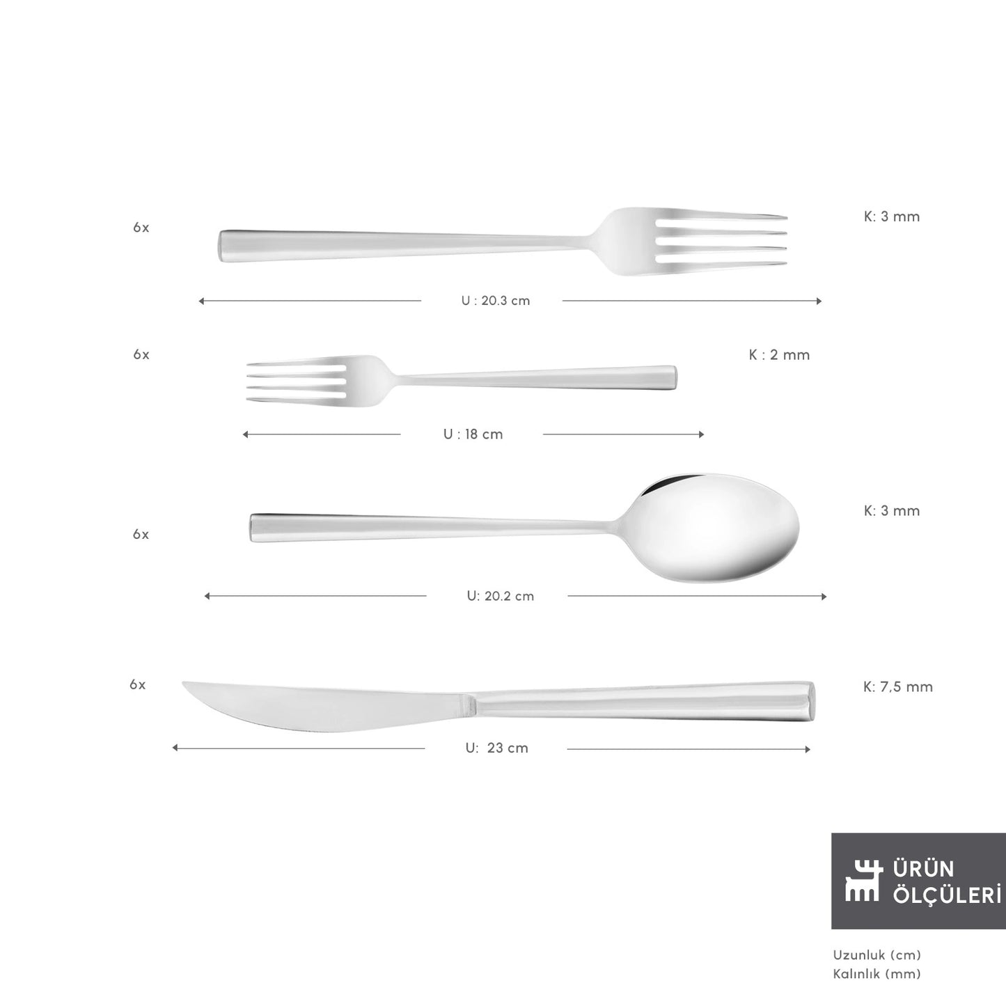 Karaca Milas 24-Piece Cutlery Set for 6 People