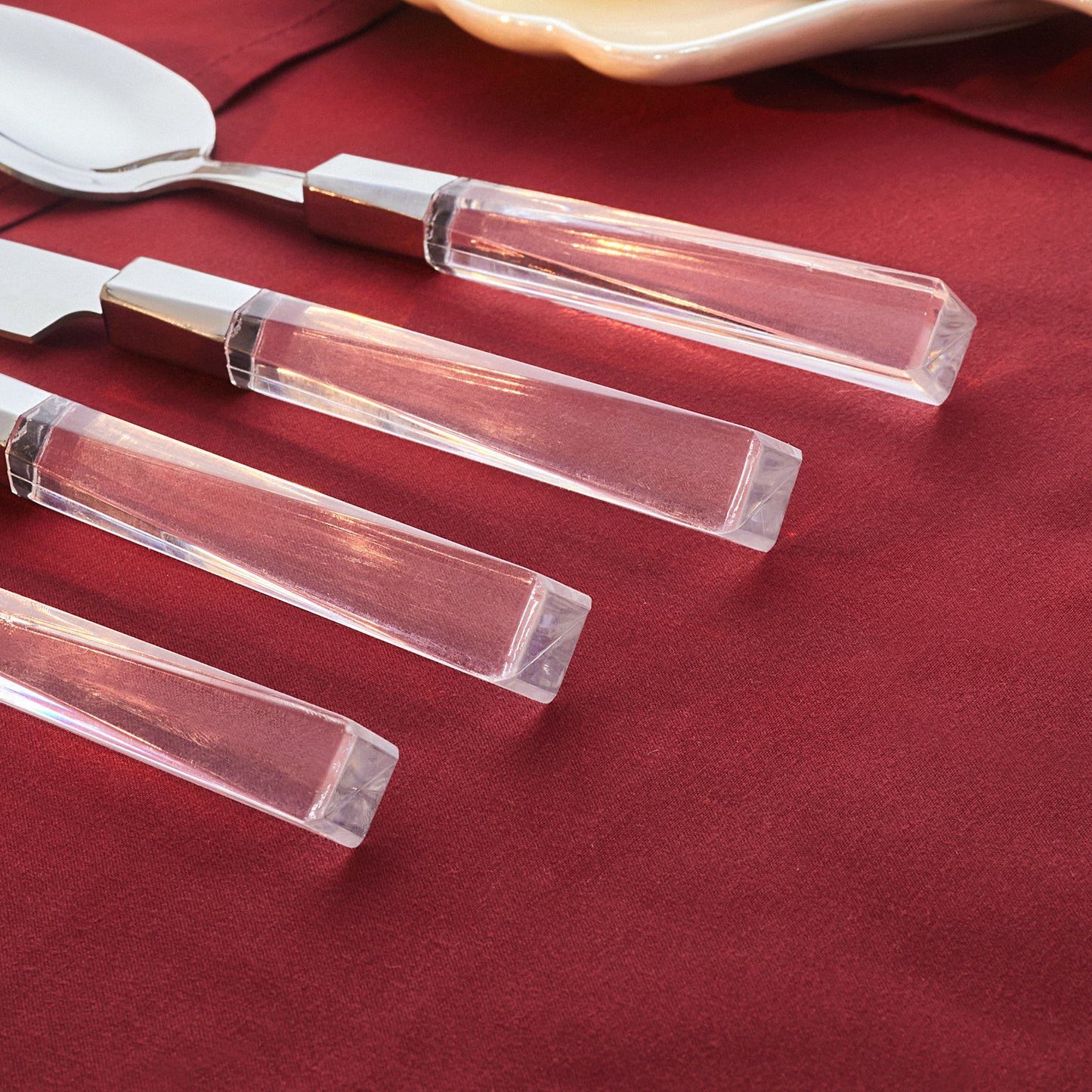 Emsan Mirella 24-Piece 6-Person Cutlery Set, Transparent
