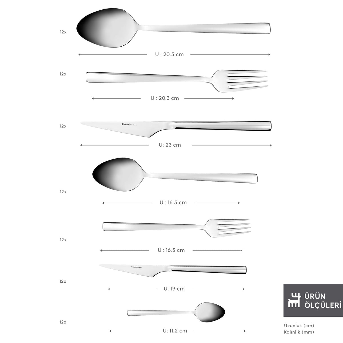 Karaca New Davina 84-Piece 12-Person Cutlery Set