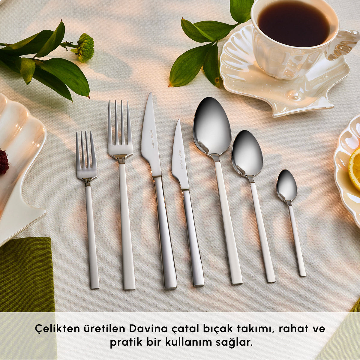 Karaca New Davina 84-Piece 12-Person Cutlery Set