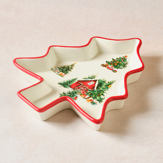Karaca New Year's Eve Cottage Cookie Dish 23 cm