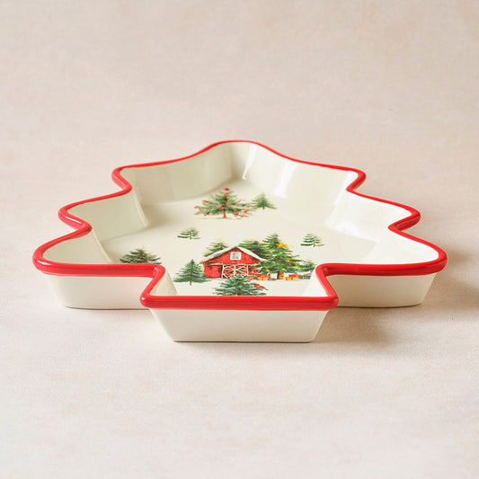 Karaca New Year's Eve Cottage Cookie Dish 29 cm