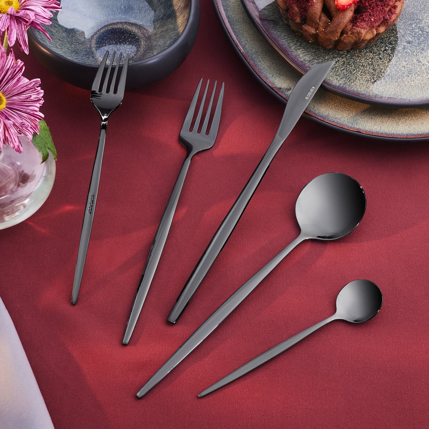 Karaca Orion 30-Piece Cutlery Set for 6 People Black