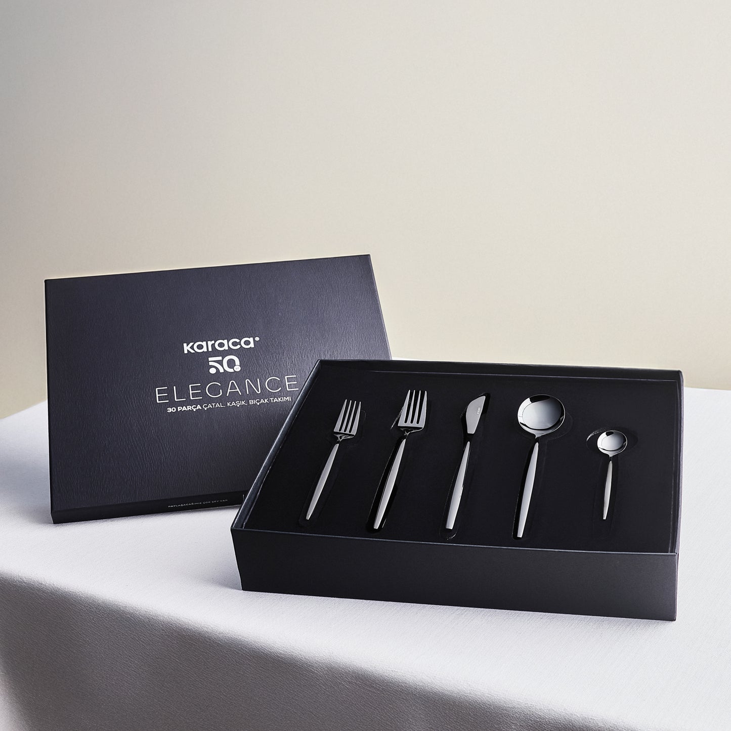 Karaca Orion 30-Piece Cutlery Set for 6 People Black
