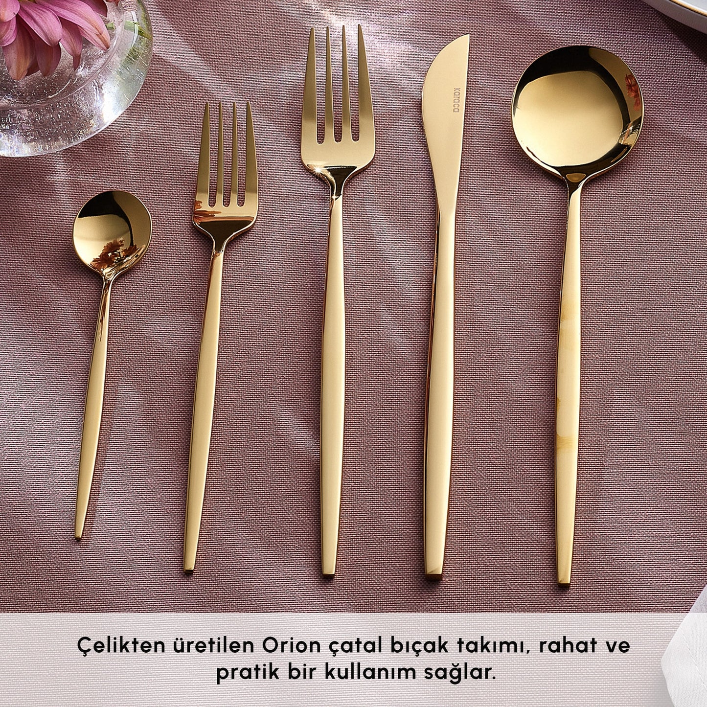 Karaca Orion Gold 30-Piece Cutlery Set for 6 People