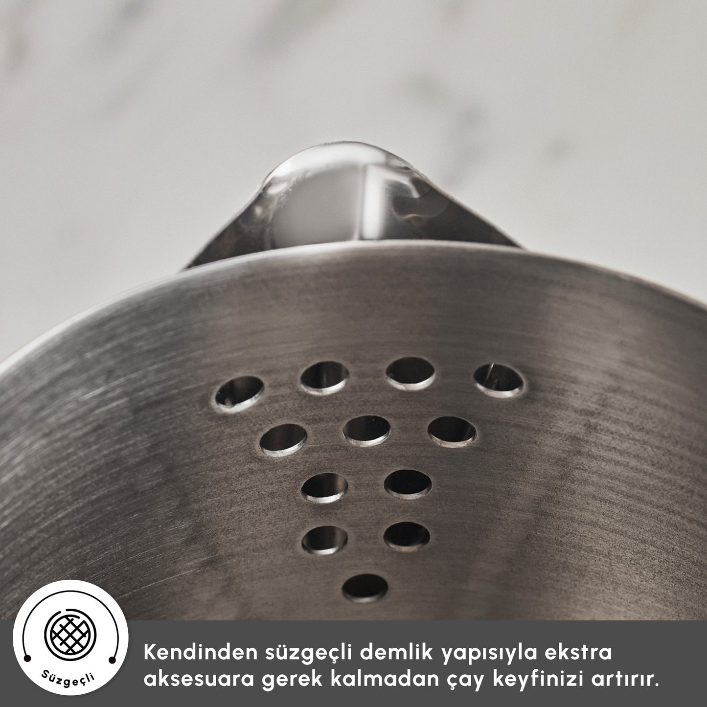 Karaca Powersteel Pro 316+ Space Midi Stainless Steel Induction Base Teapot Set