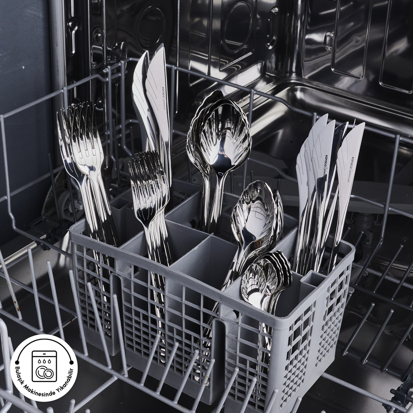 Karaca Seashell 316+ 12 Person 84-Piece Cutlery Set Platinum