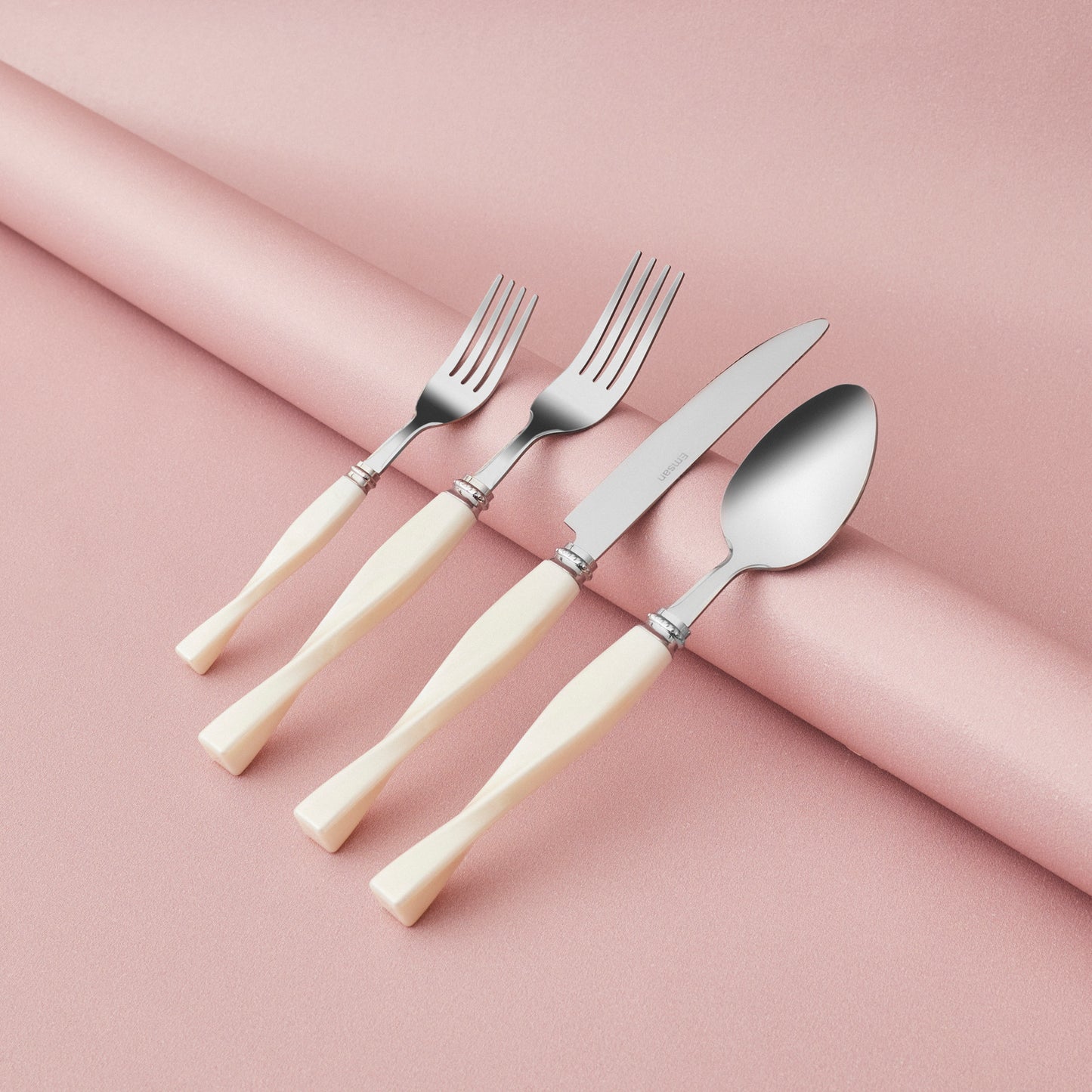 Emsan Velora 24-Piece 6-Person Cutlery Set - Cream