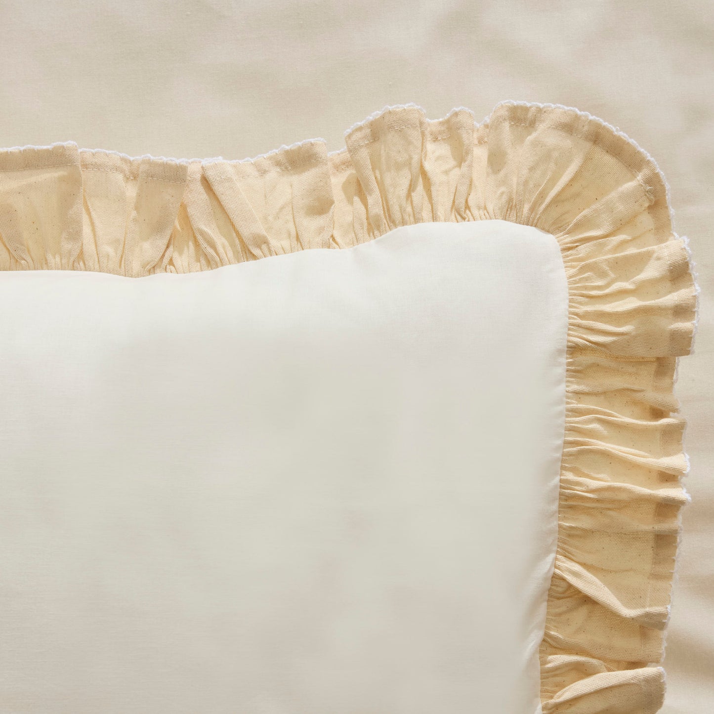 Lisa 100% Cotton Double Duvet Cover Set - Offwhite