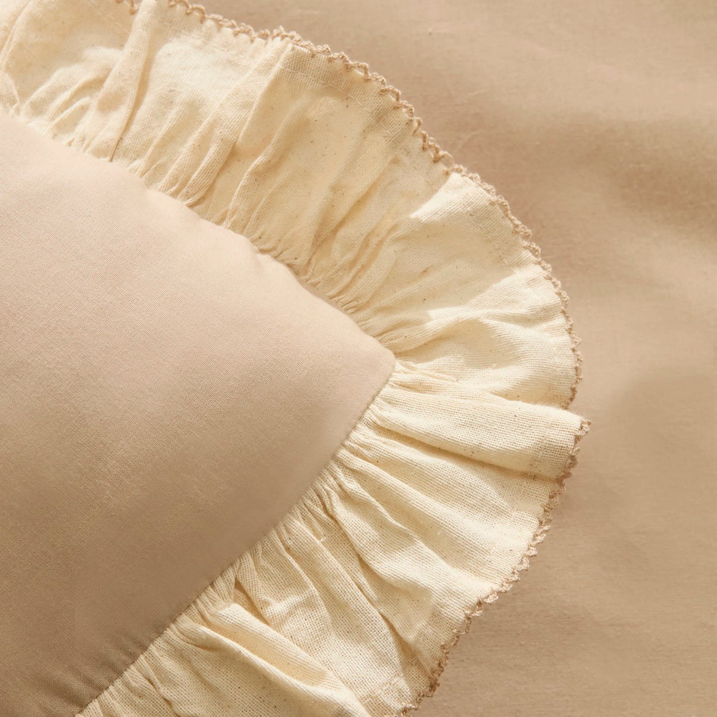 Lisa 100% Cotton Double Duvet Cover Set - Beige
