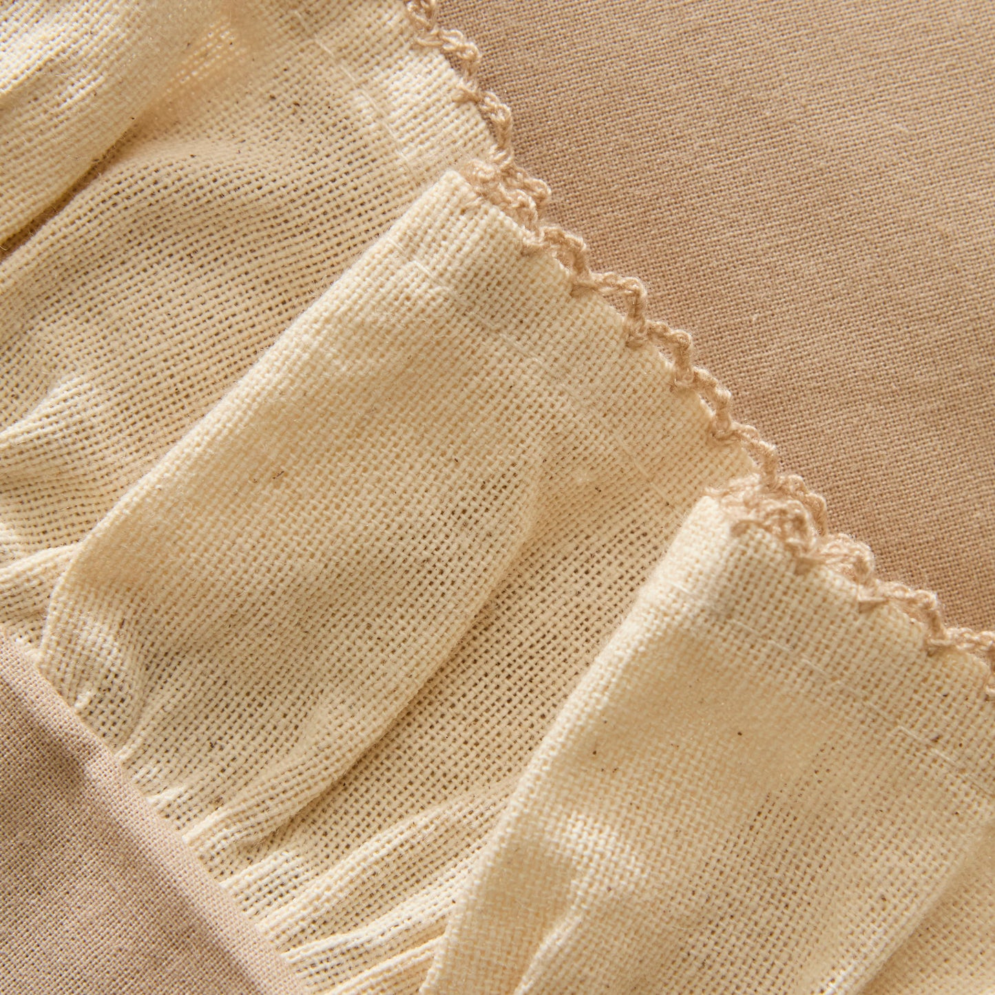 Lisa 100% Cotton Double Duvet Cover Set - Beige