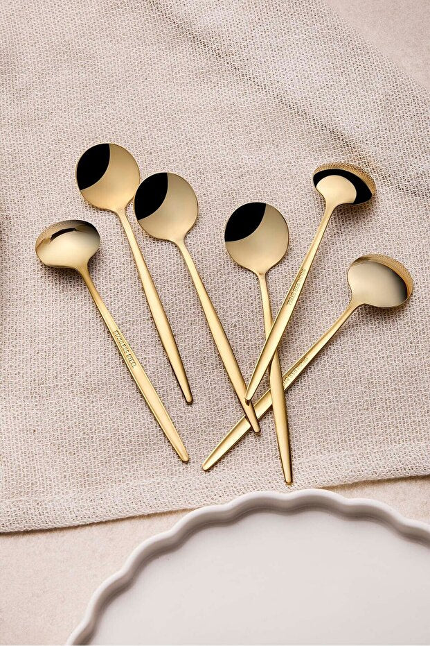Common Gold Stainless Steel Spoons Set of 6