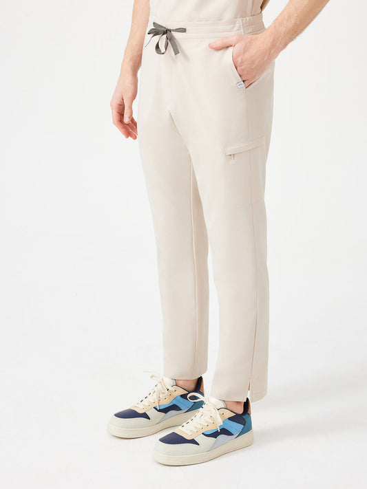 Cosa Altius Men's Straight Fit Trousers - Light Beige