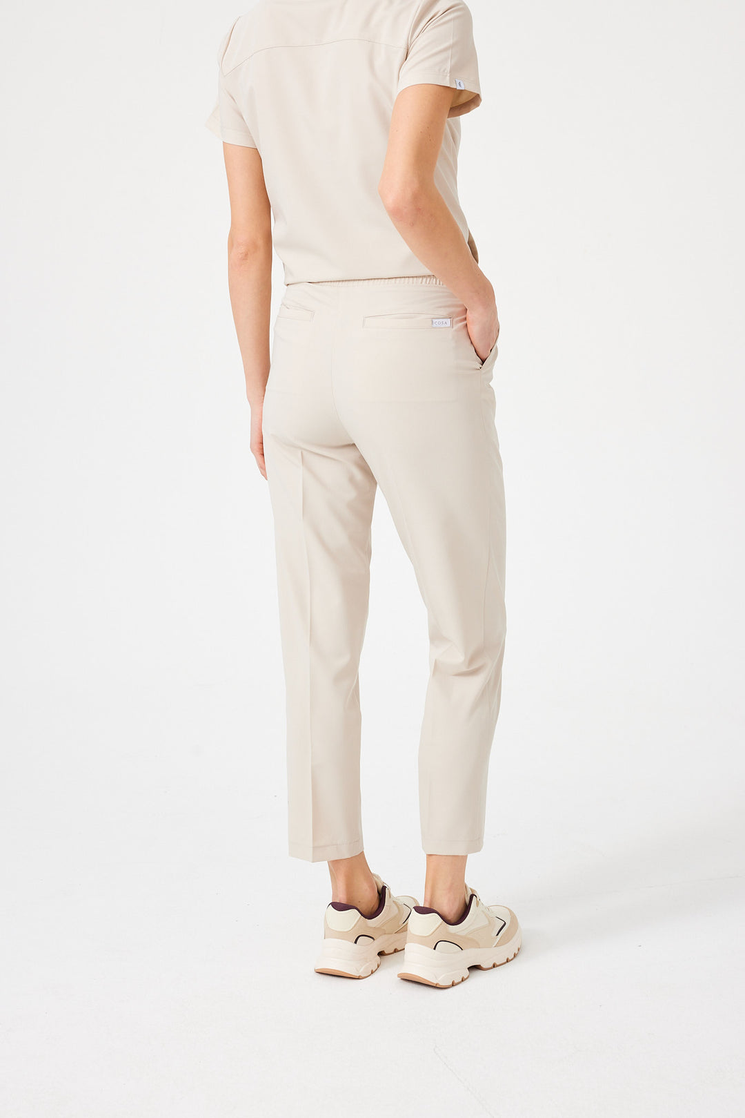Cosa Citius Women's Pleated Trousers - Light Beige