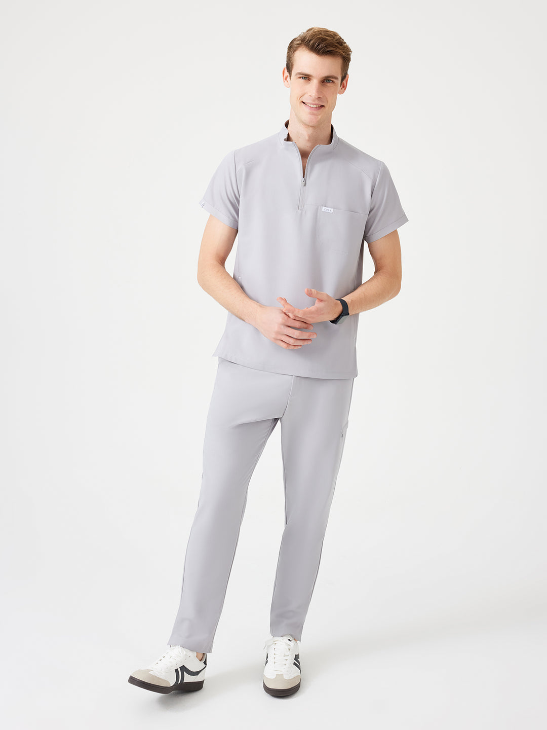 Cosa Altius Men's Straight Fit Trousers - Light Gray