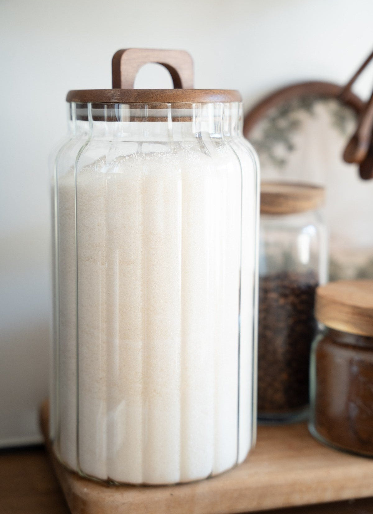 Tulip Acacia Large Glass Storage Jar