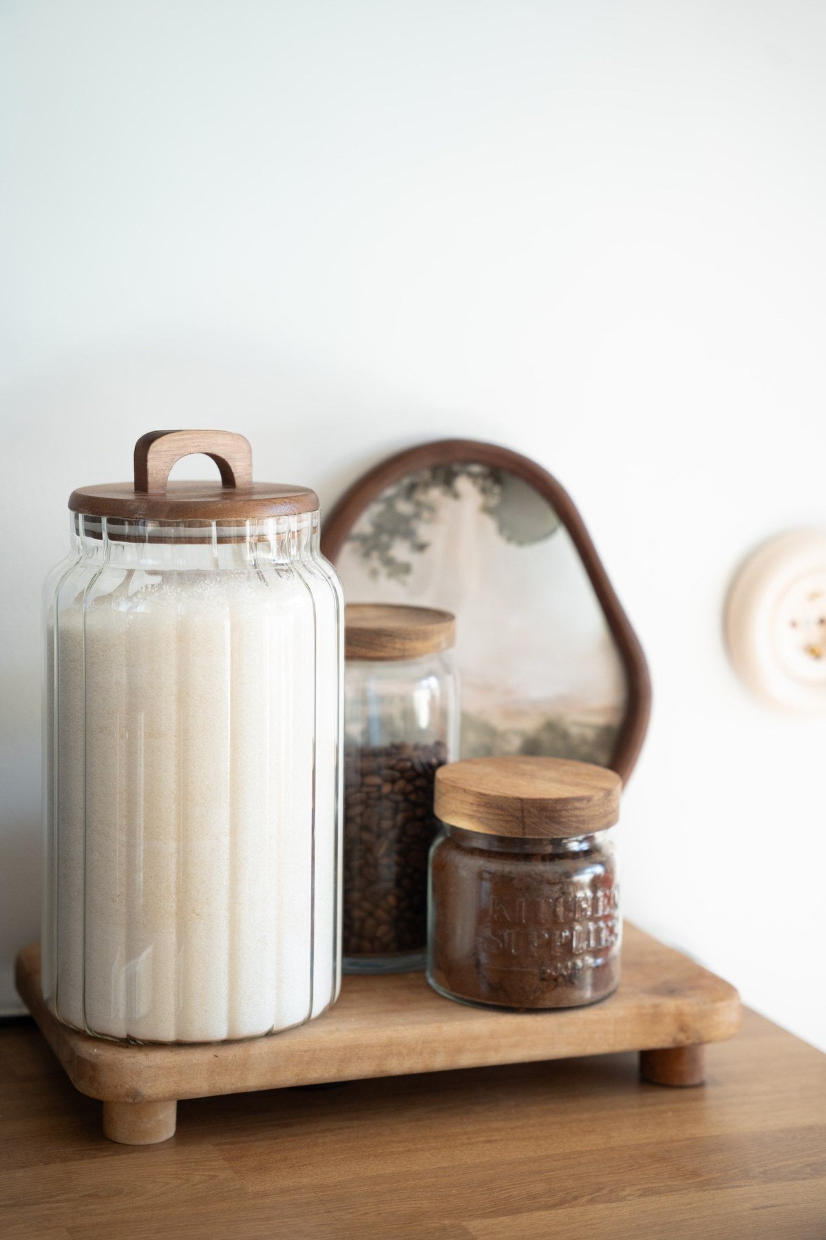 Tulip Acacia Large Glass Storage Jar
