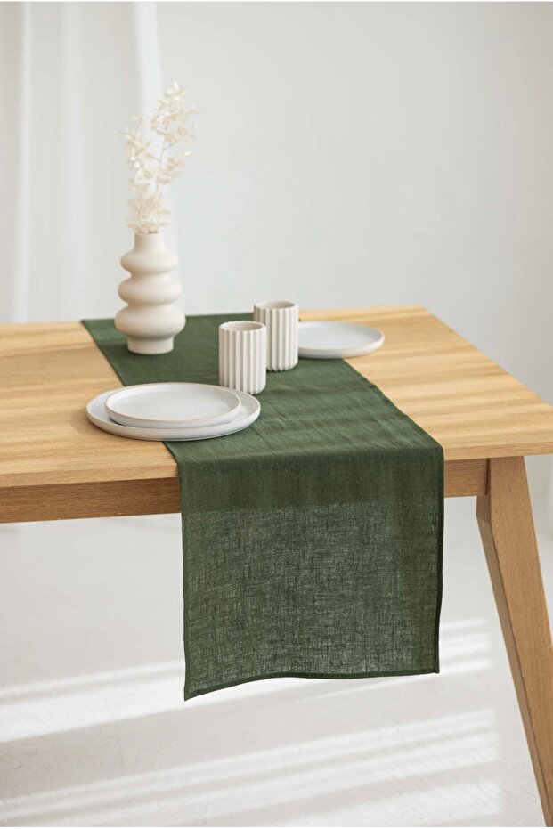 Premium 1 Piece Linen Runner 40x150 cm - Khaki