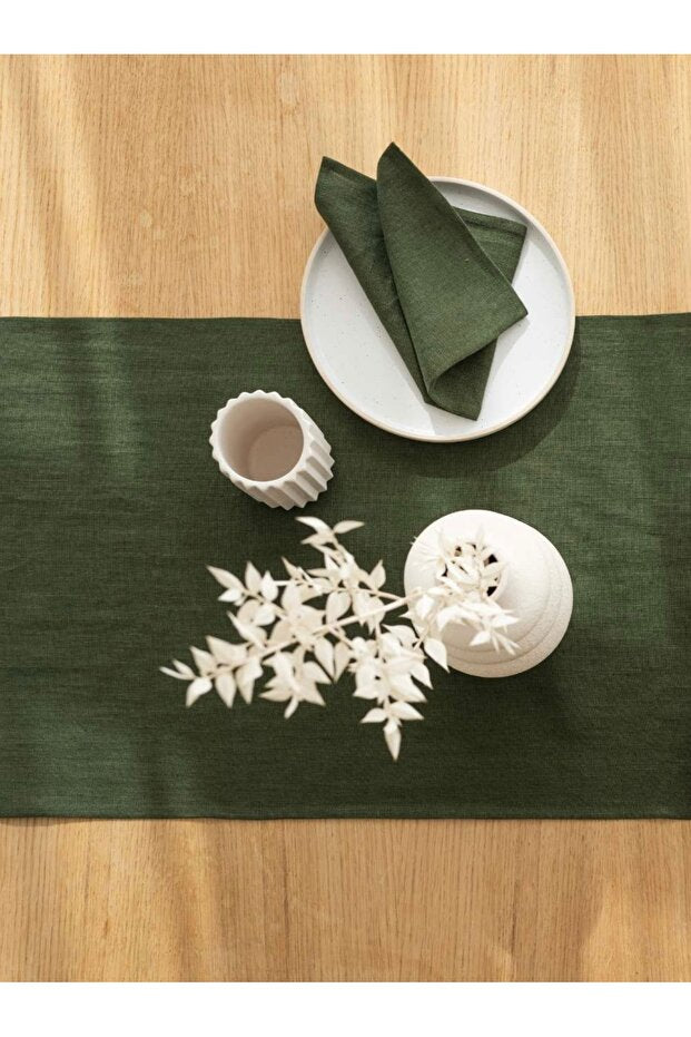 Premium 1 Piece Linen Runner 40x150 cm - Khaki
