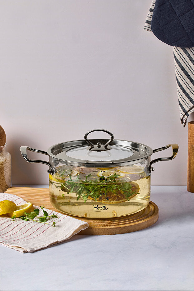 Logan Silver 3.5 L Glass Pot