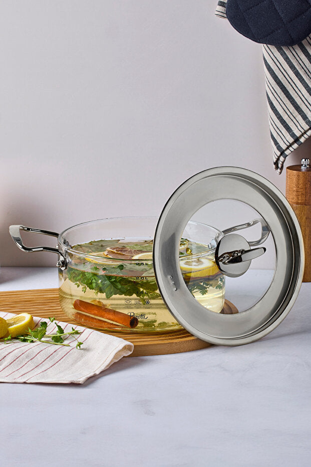 Logan Silver 2.5 L Glass Pot