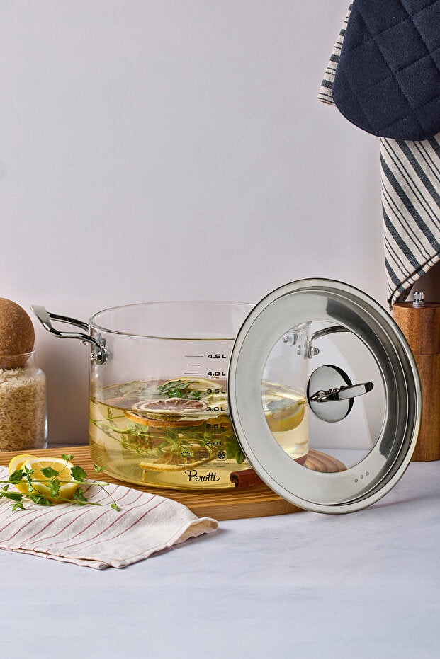 Logan Silver 4.5 L Glass Pot