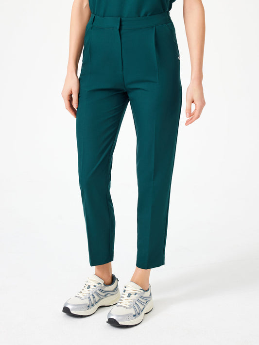 Cosa Citius Women's Pleated Trousers - Petrol Green