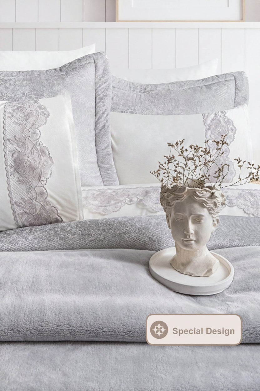 Kristy 10 Piece Bedding Set - Gray