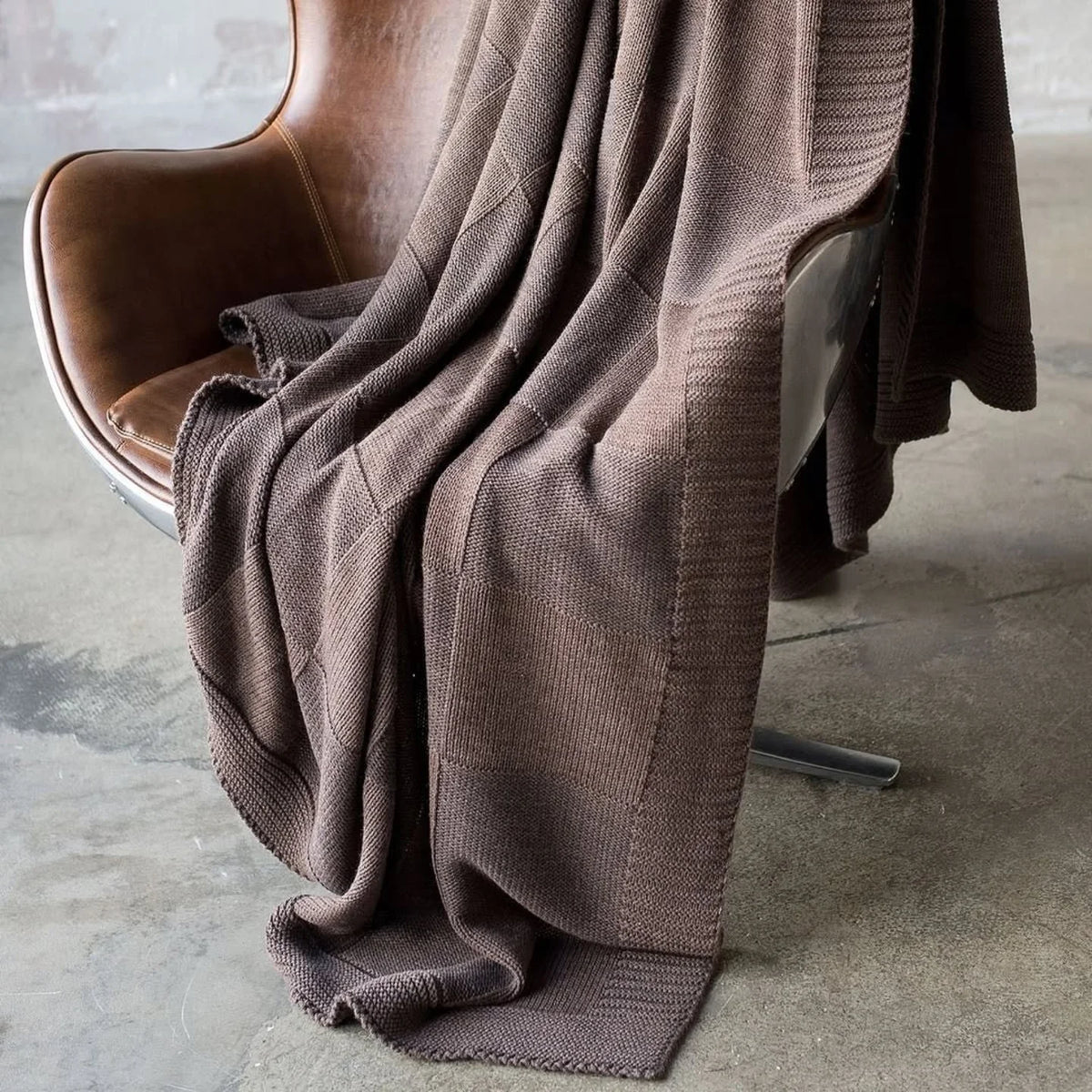 Knitted Premium Blanket 220×240 cm – Choco Brown