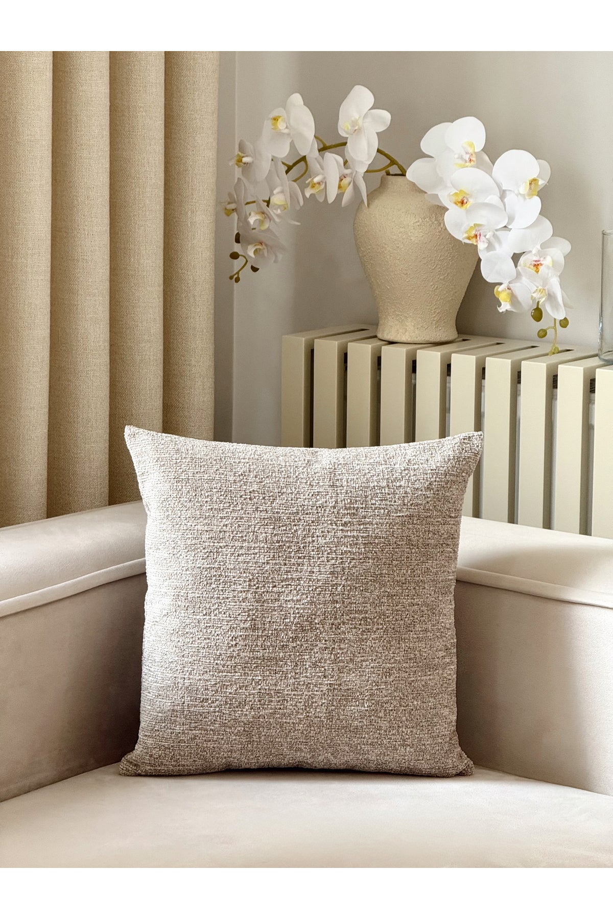 Pure Textured Decorative Pillow Cover – Beige