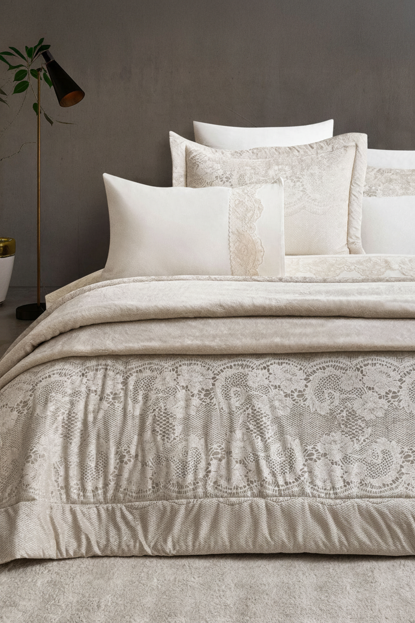 Kristy 10 Piece Bedding Set - Stone