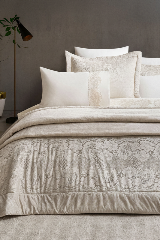 Kristy 10 Piece Bedding Set - Stone