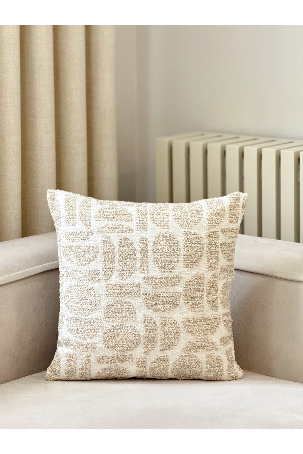 Lunea Geometric Decorative Pillow Cover – Beige