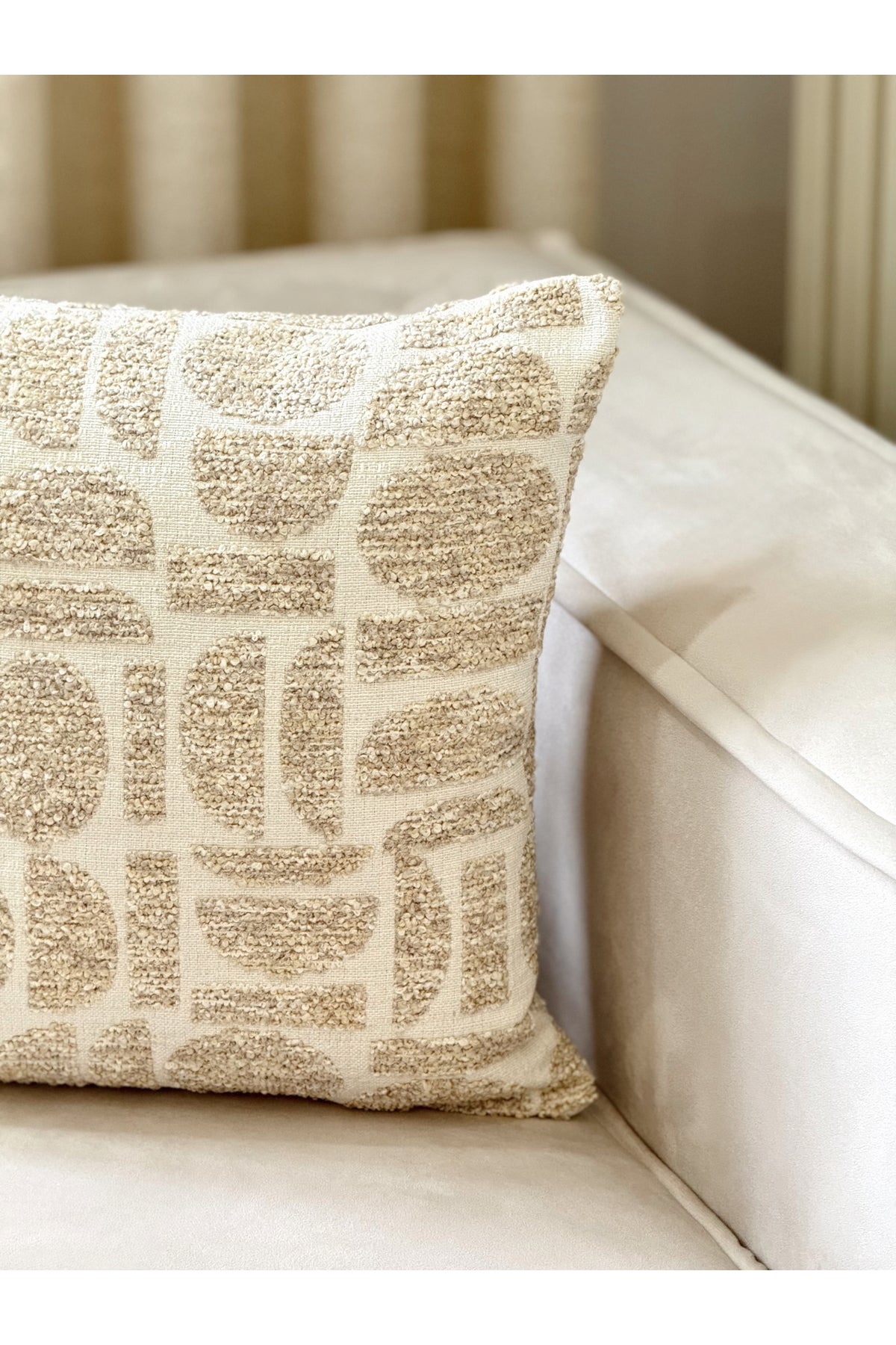 Lunea Geometric Decorative Pillow Cover – Beige