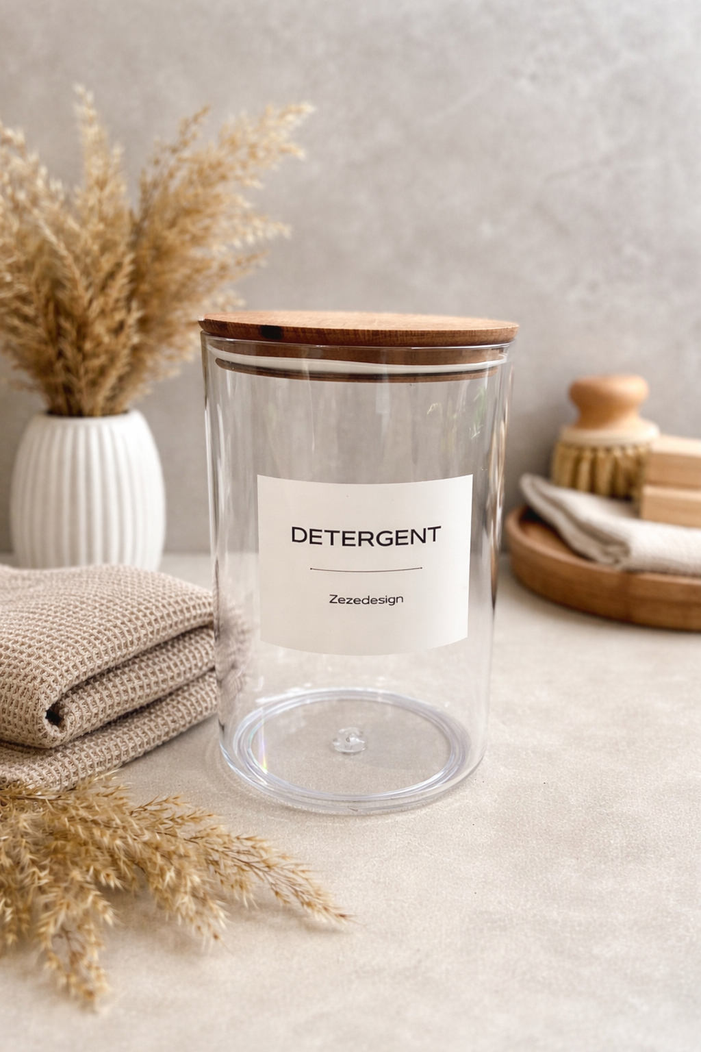 Detergent Jar with Wooden Lid 2300 ml