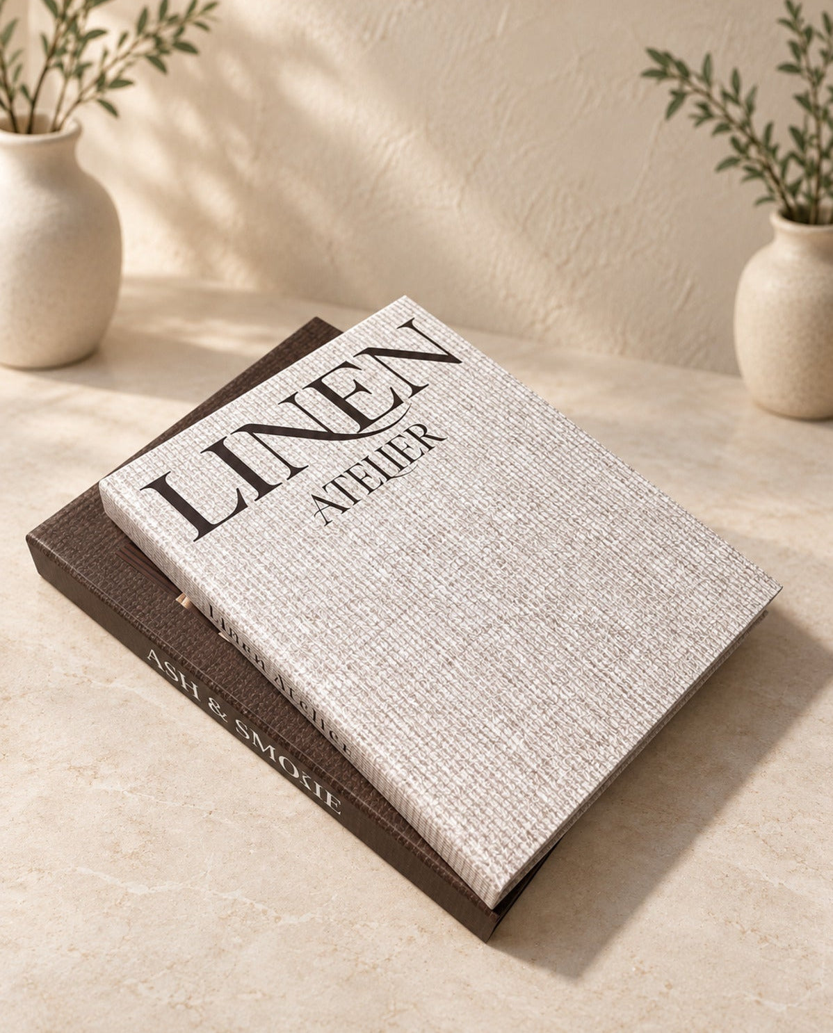 Linen Atelier & Ash Smoke Decorative Book Box Set – 2 Pieces