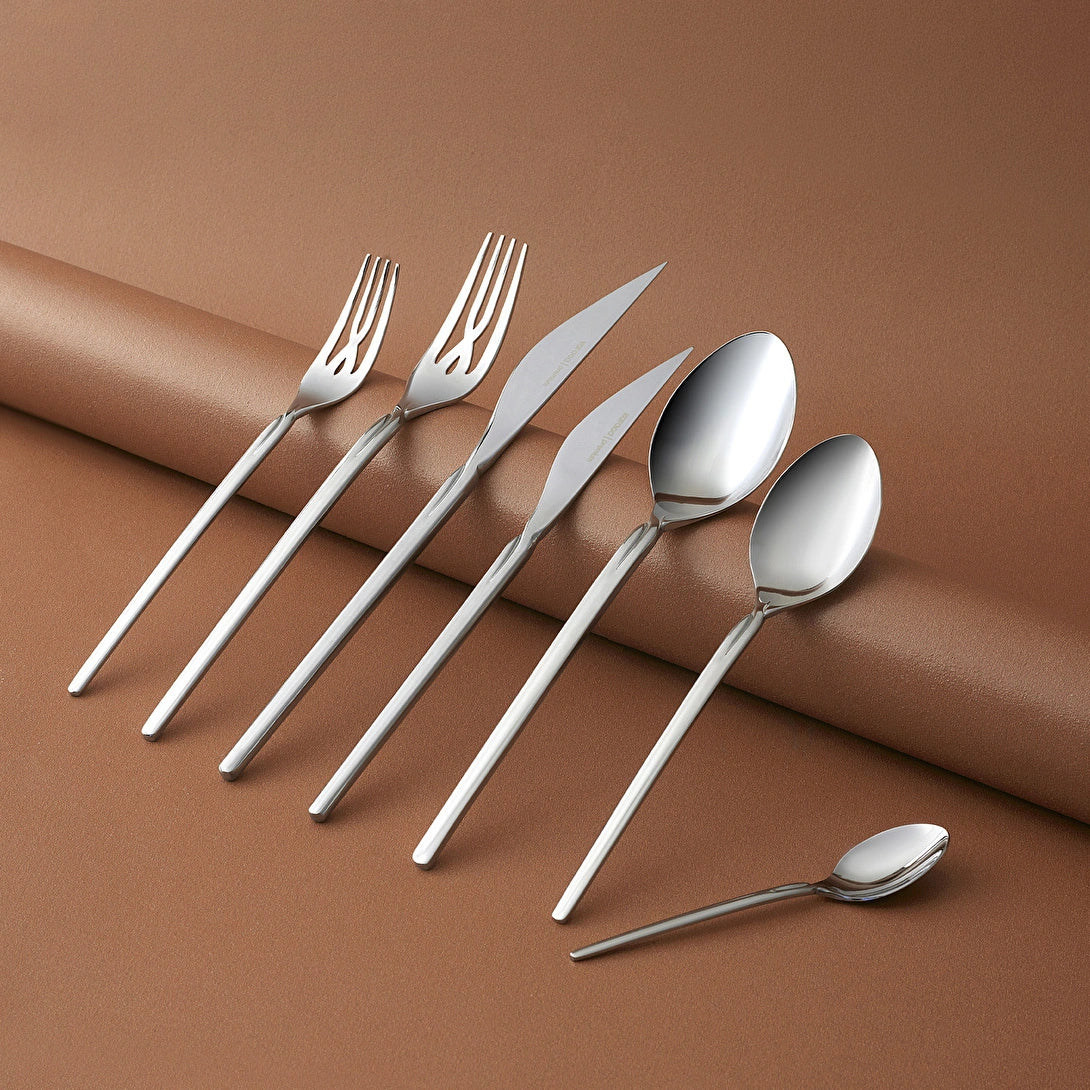 Karaca Eternity 316+ 84-Piece 12-Person Cutlery Set in Box (Platinum)
