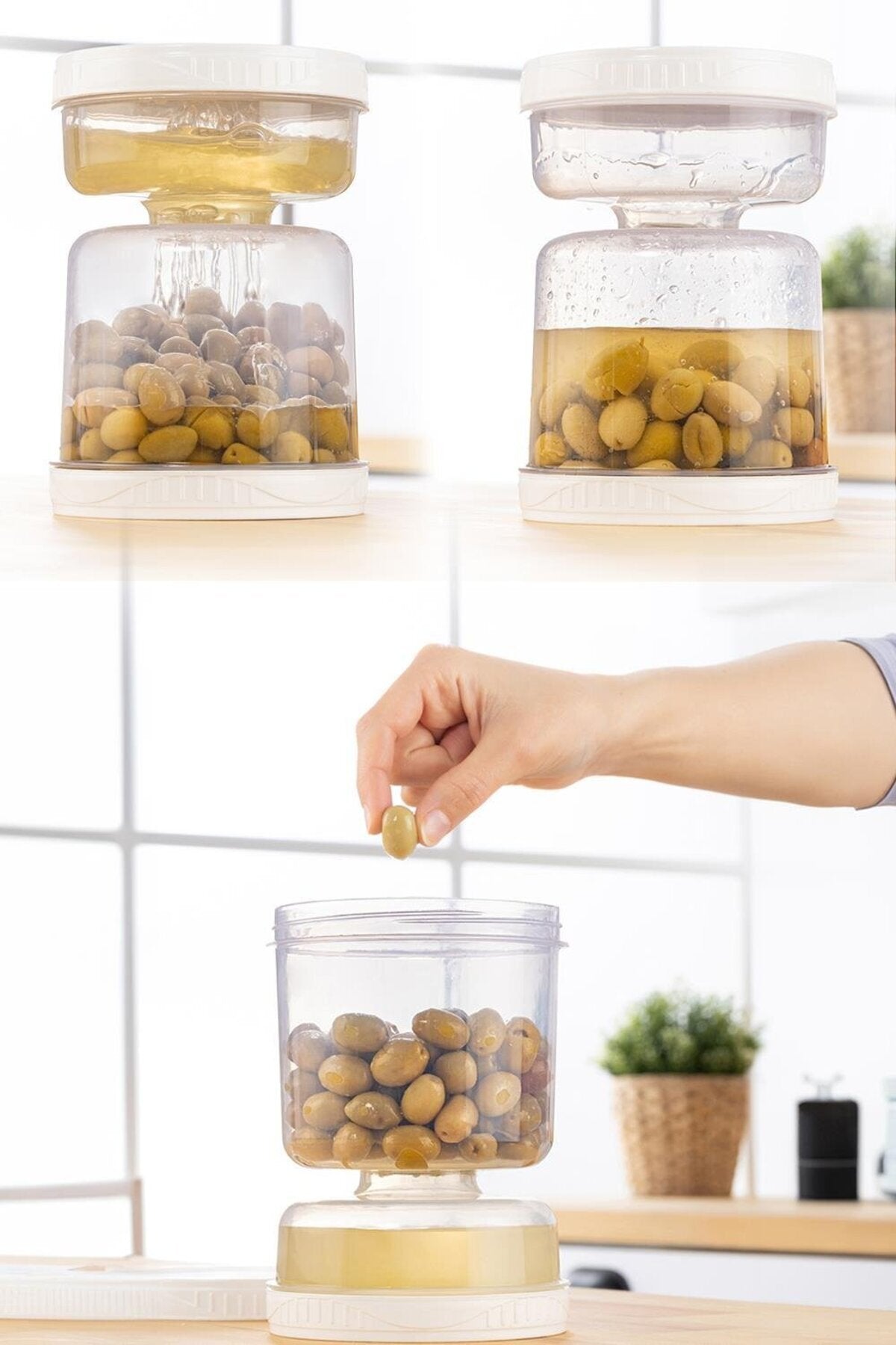 Hourglass Strainer Storage Container