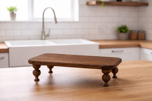 Natural Wood Stand Serving Tray