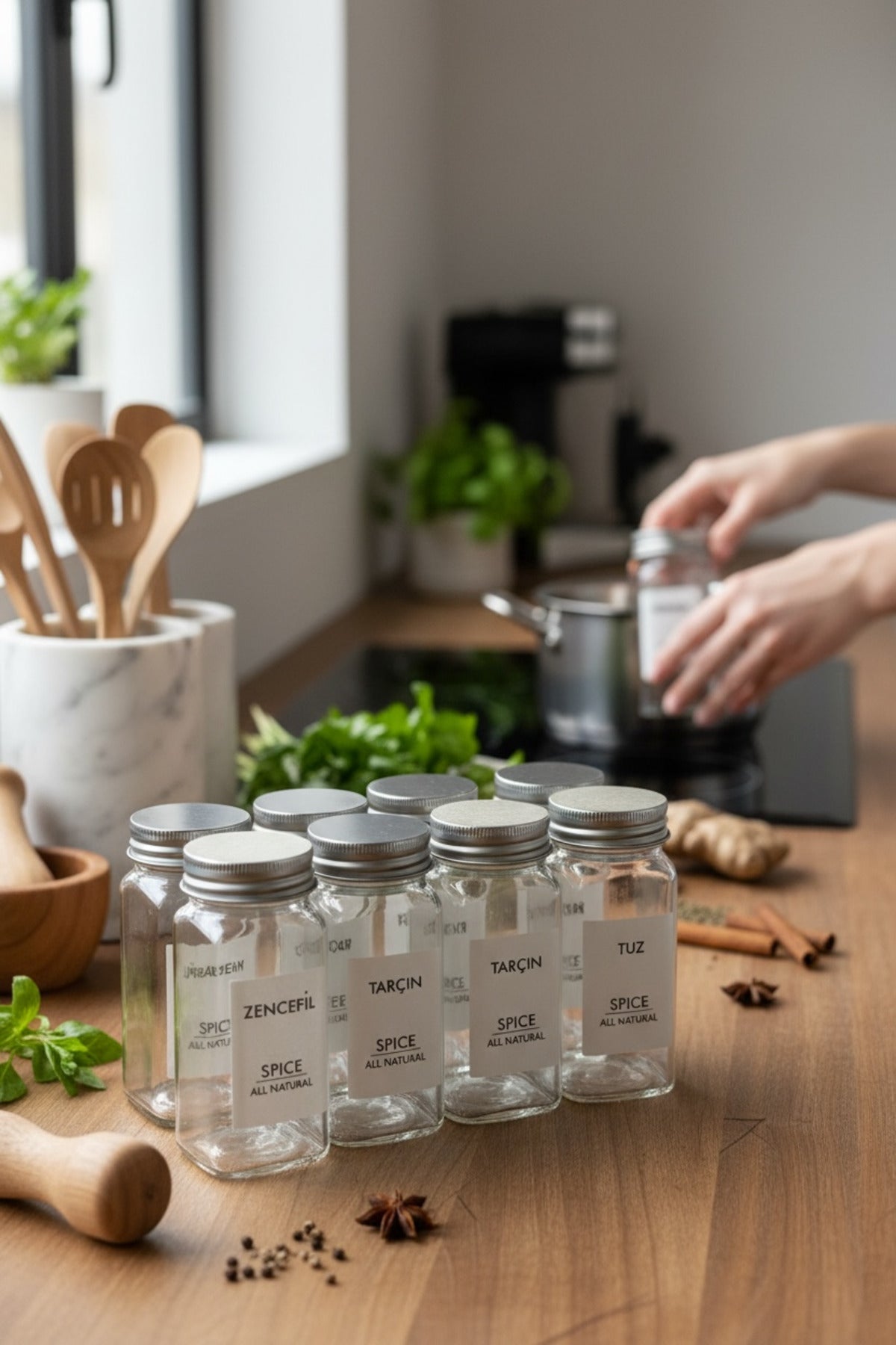 12 Piece Metal Spice Jars