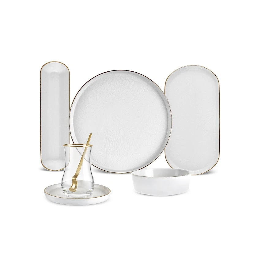 Komo 32 Piece 6 Person Breakfast Set Gold