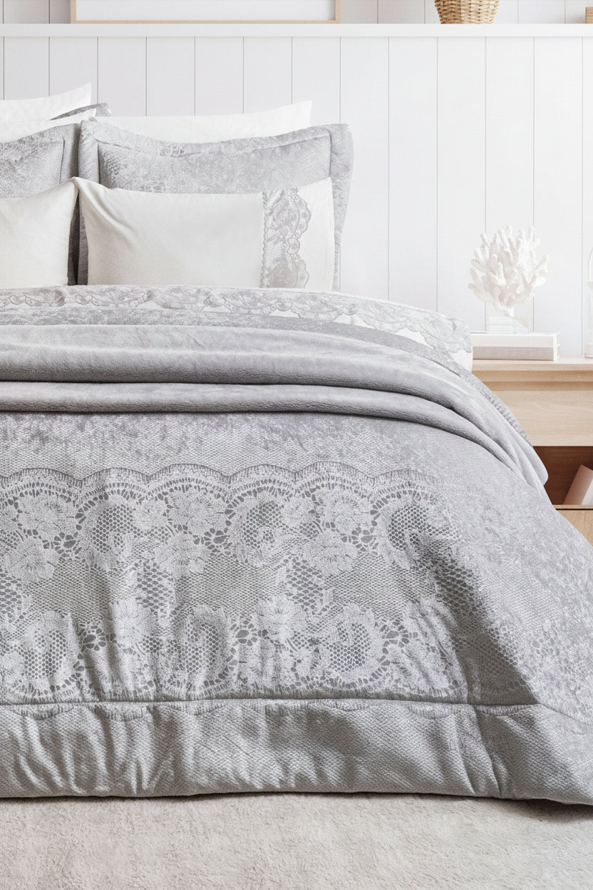 Kristy 10 Piece Bedding Set - Gray