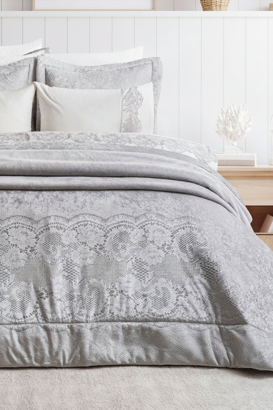 Kristy 10 Piece Bedding Set - Gray