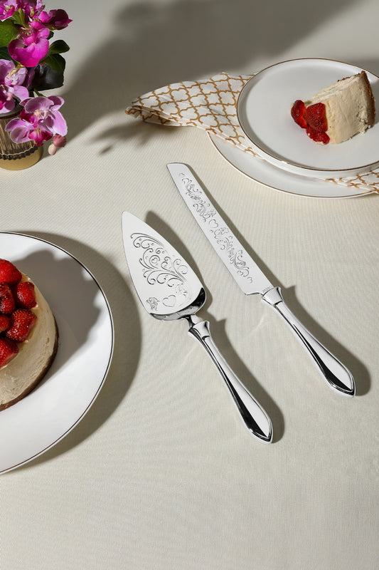 Defne 2-Piece Stainless Steel Cake Serving Set