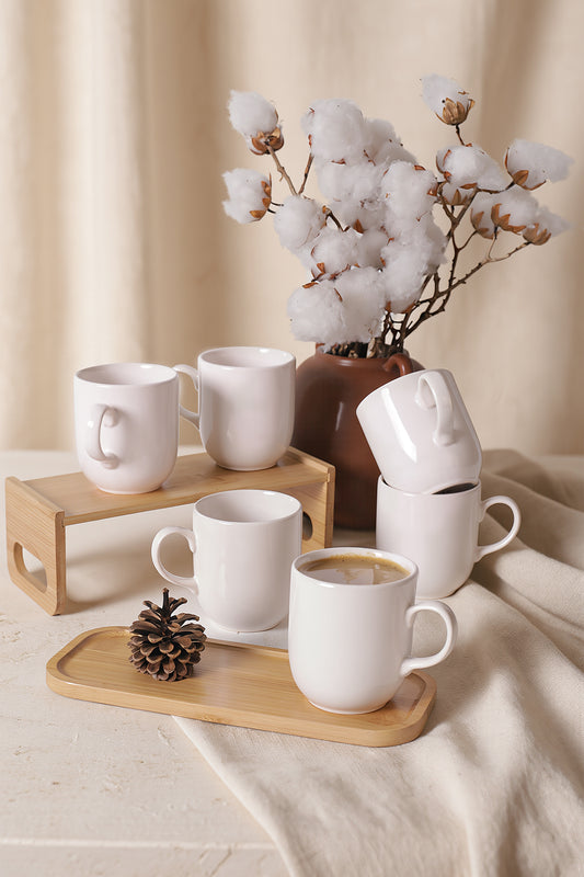 White Equinox Mug 10 cm 6 Pieces