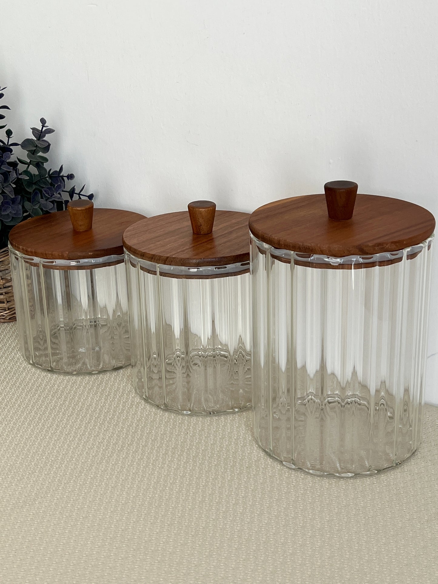 Acacia Glass Jar 1 Piece